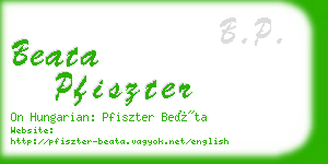 beata pfiszter business card
